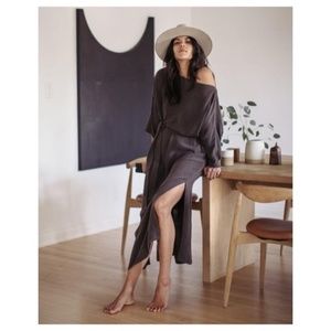 Ozma of California Gillian Dress Coal Size M